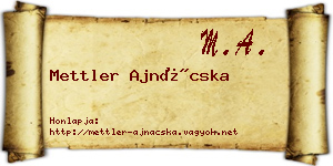 Mettler Ajnácska névjegykártya